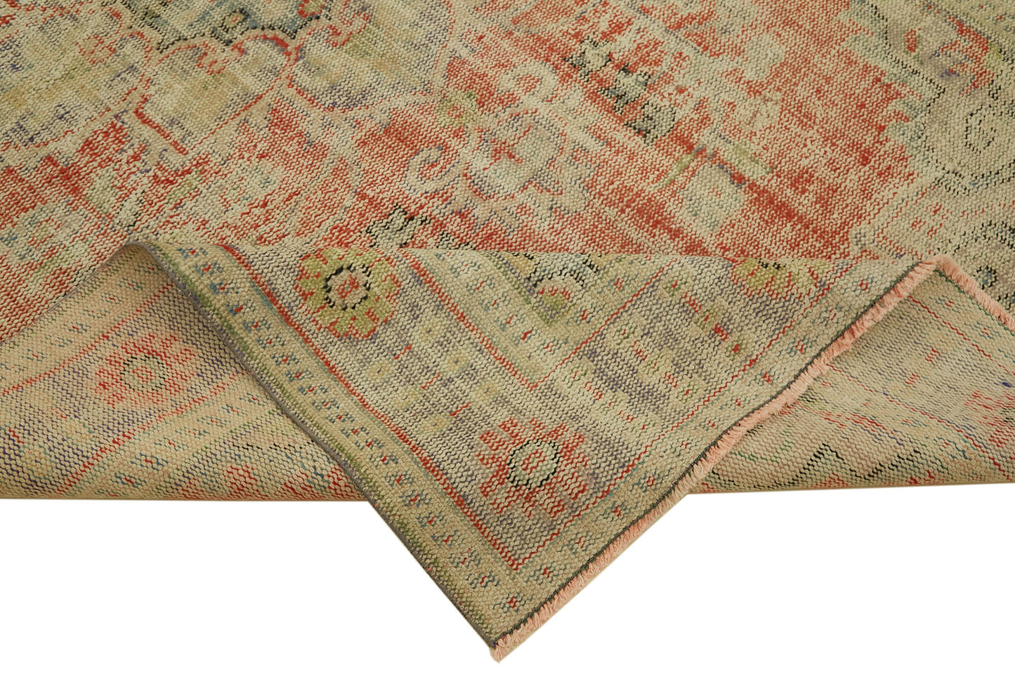 6x10 Beige Turkish Vintage Area Rug - 46387