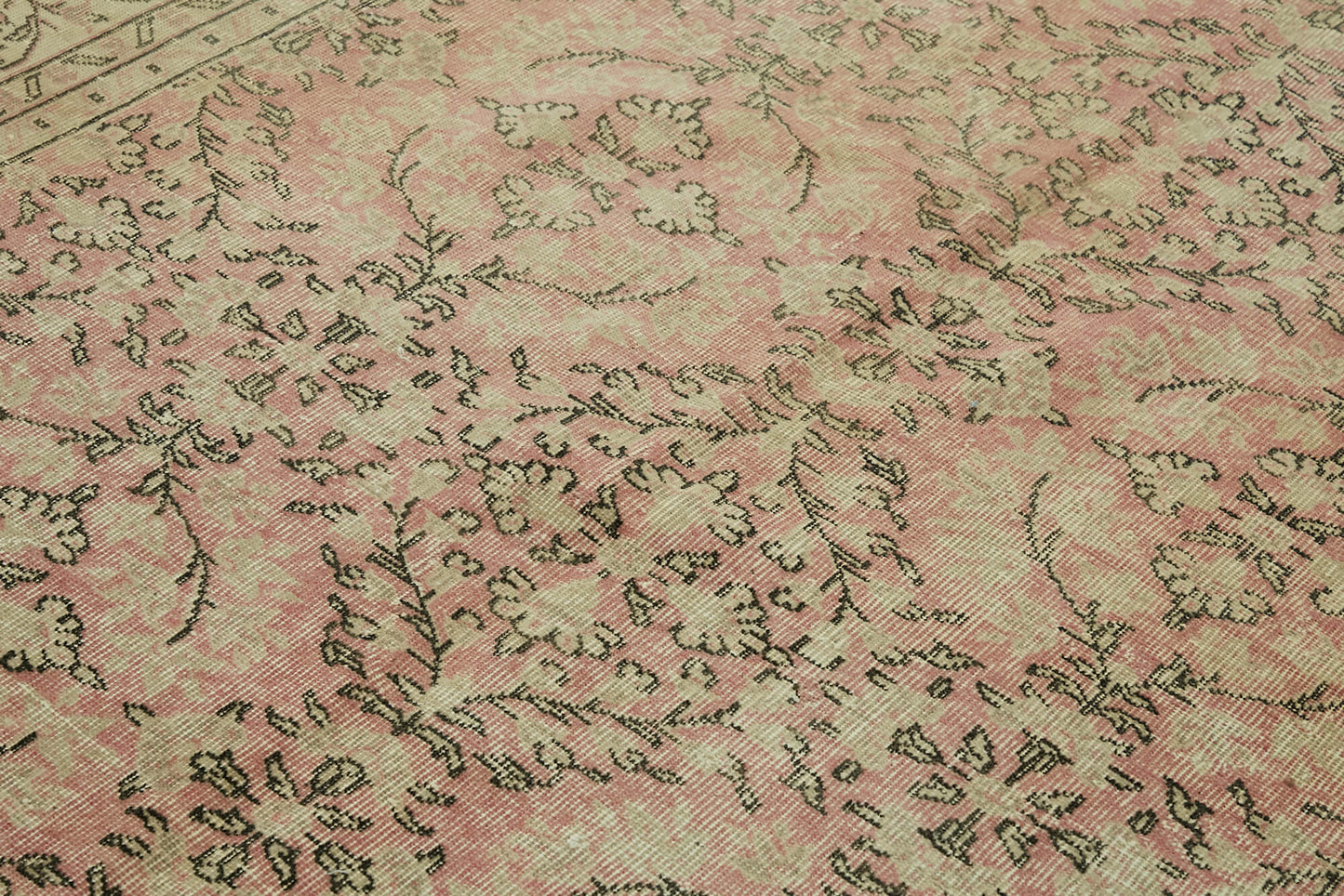 7x10 Beige Turkish Vintage Area Rug - 46389