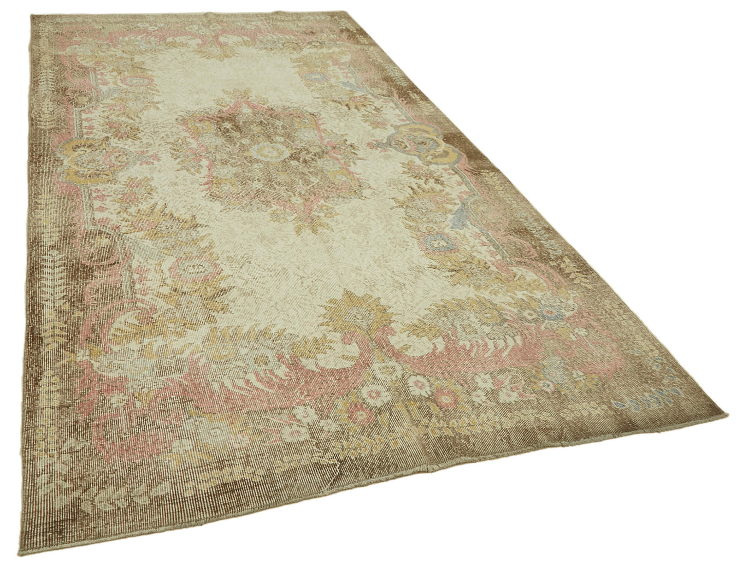 6x10 Beige Turkish Vintage Area Rug - 46390