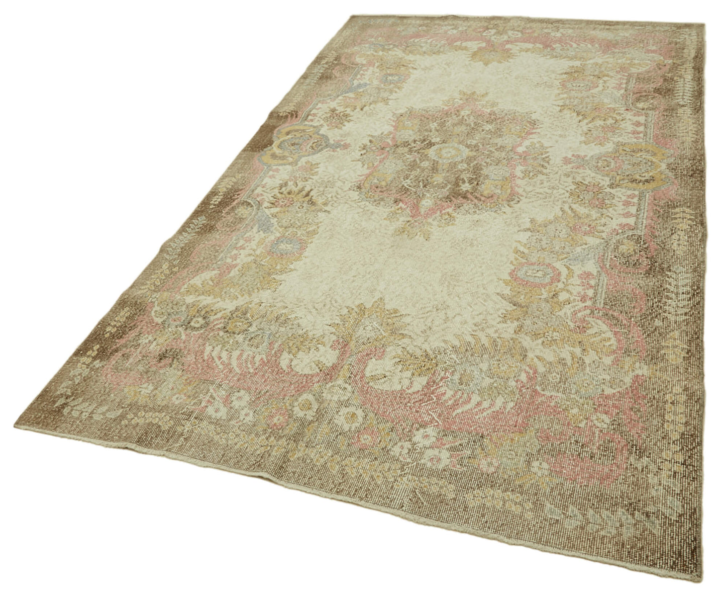 6x10 Beige Turkish Vintage Area Rug - 46390