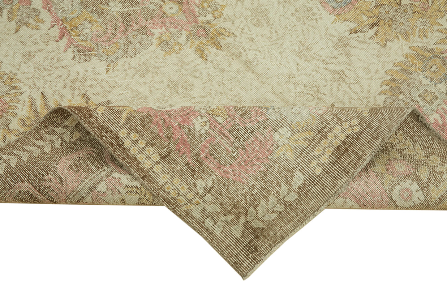 6x10 Beige Turkish Vintage Area Rug - 46390