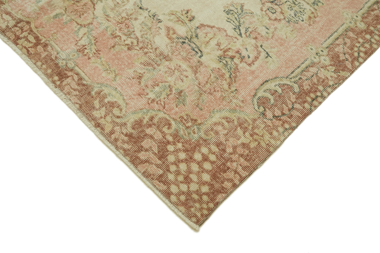 6x10 Beige Turkish Vintage Area Rug - 46391