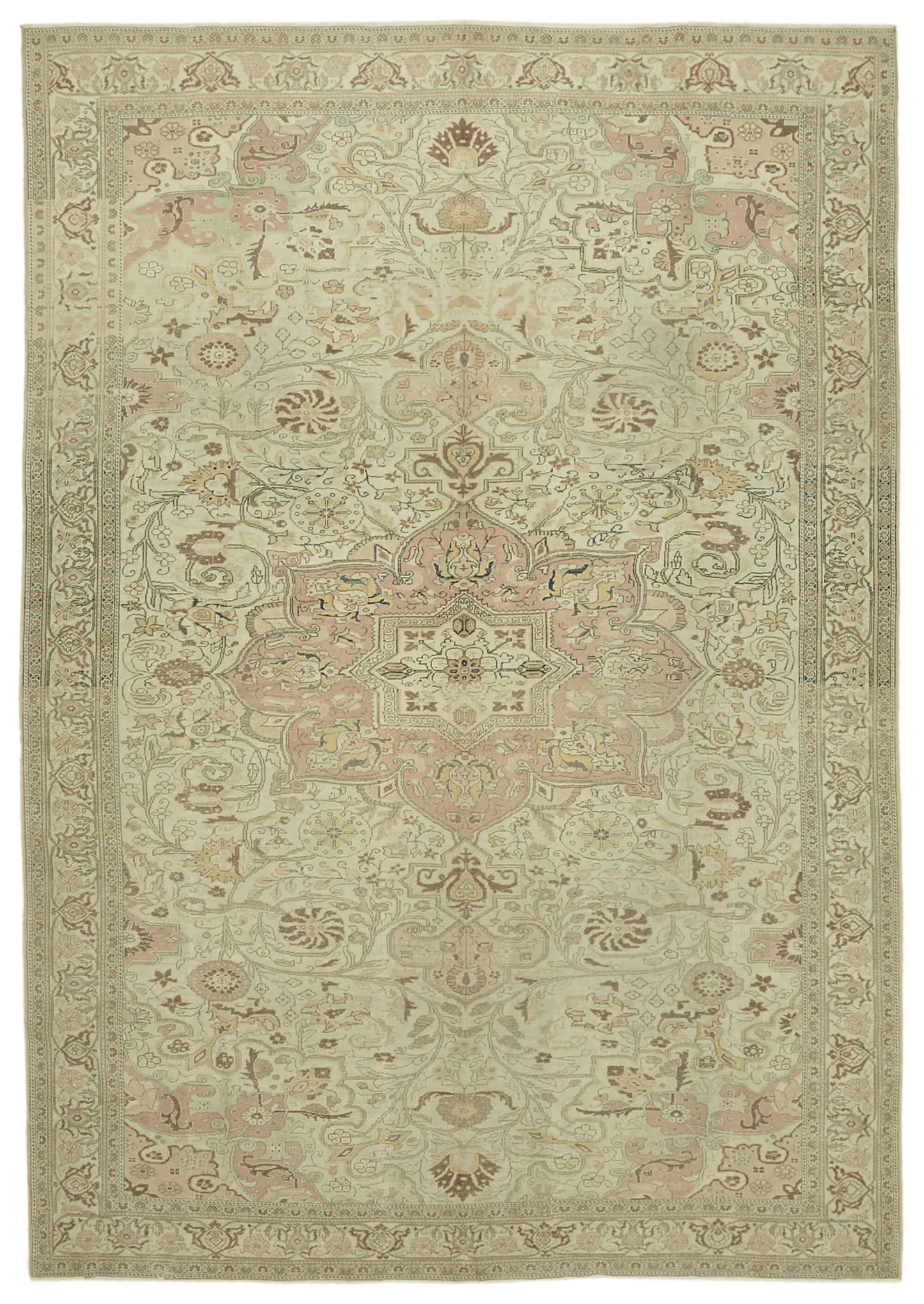 9x13 Beige Vintage Large Area Rug - 46451