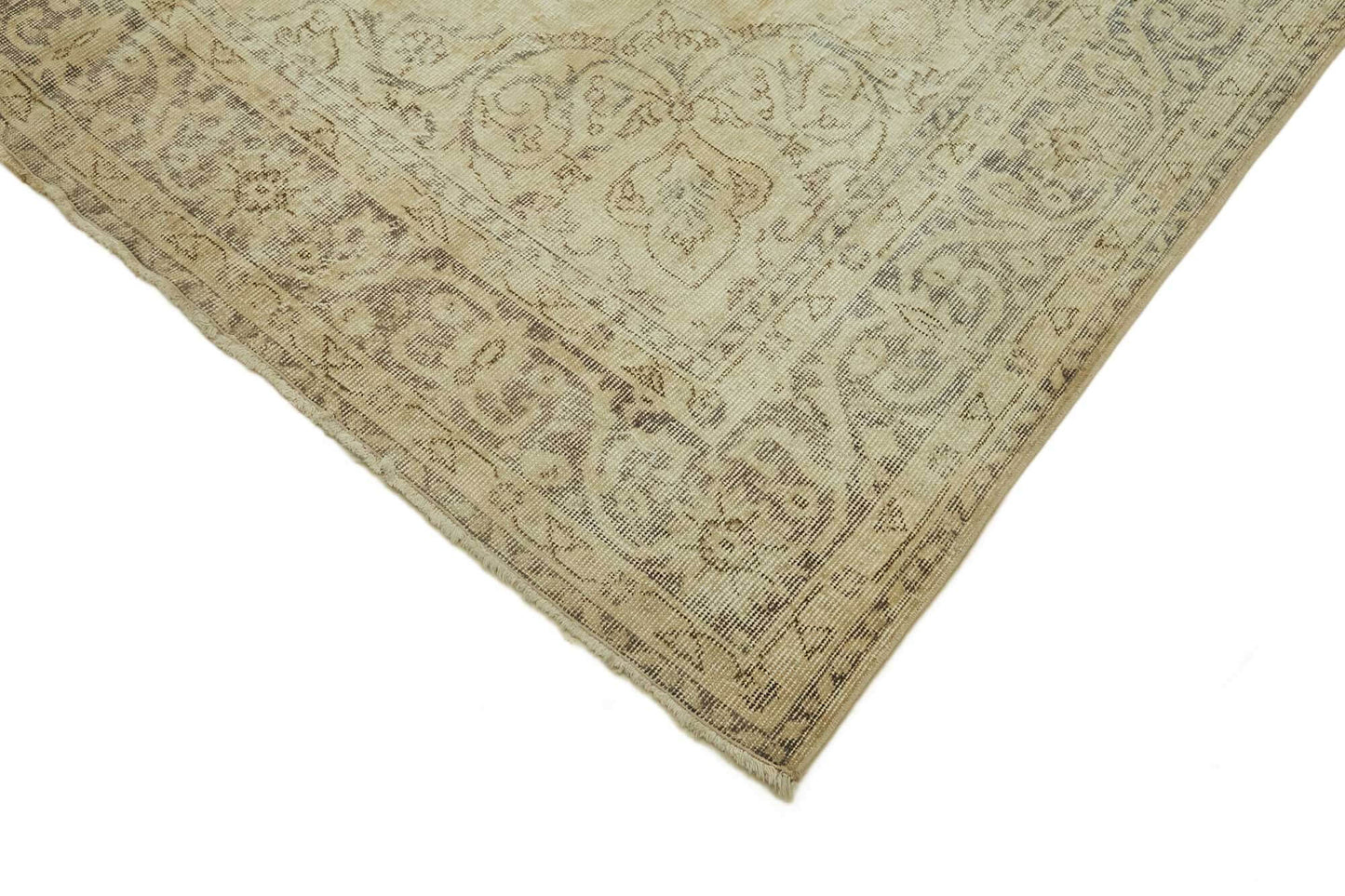 7x10 Beige Turkish Vintage Area Rug - 46479