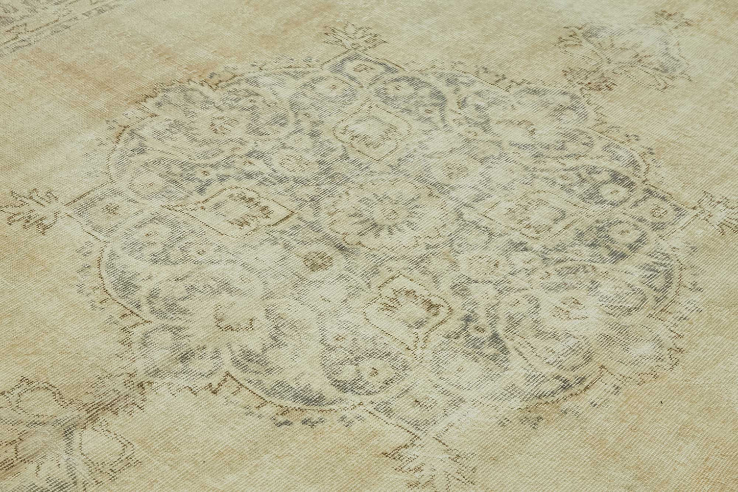 7x10 Beige Turkish Vintage Area Rug - 46479