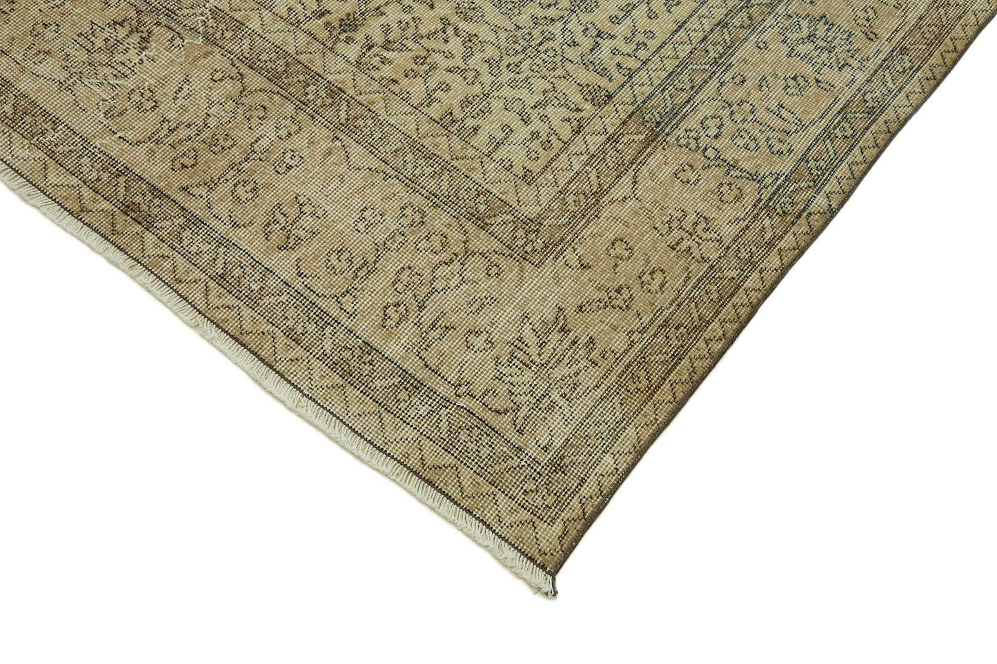 7x10 Beige Turkish Vintage Area Rug - 46488