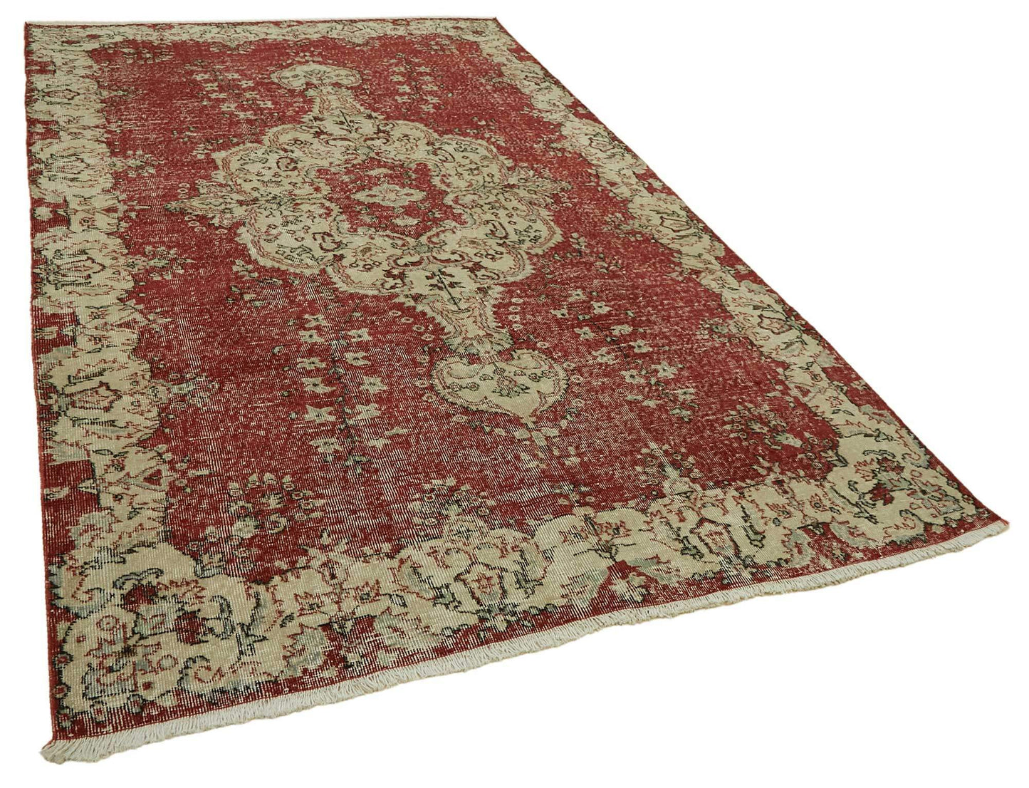 7x11 Beige Turkish Vintage Area Rug - 46491