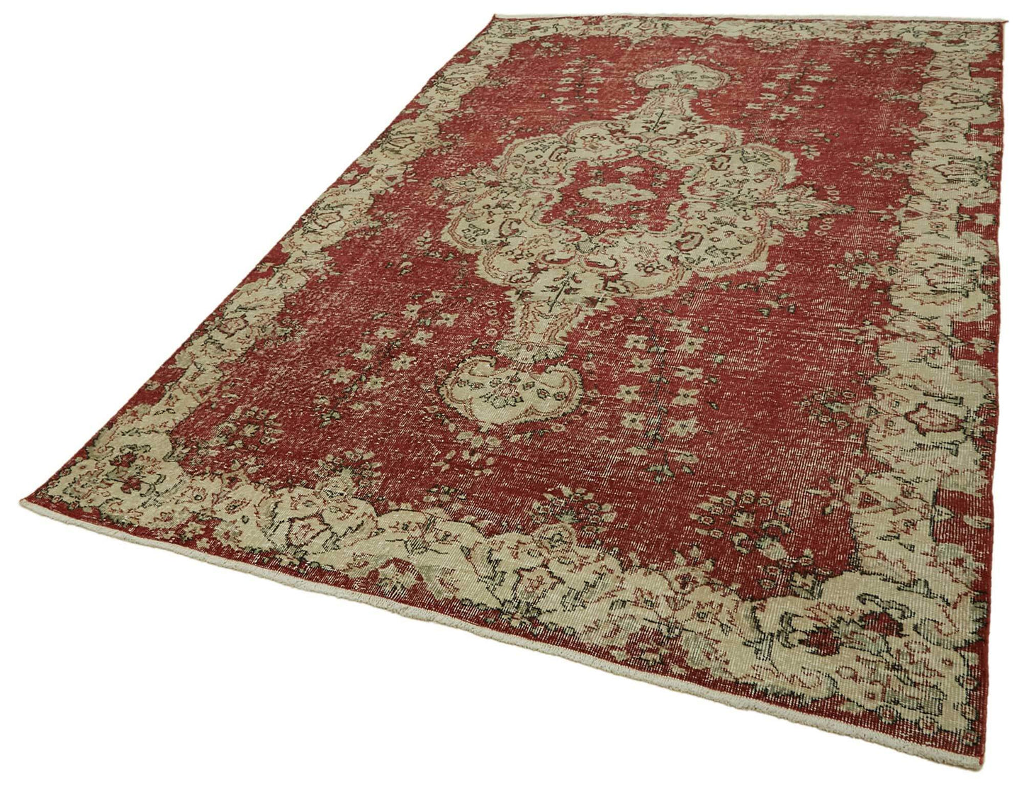 7x11 Beige Turkish Vintage Area Rug - 46491