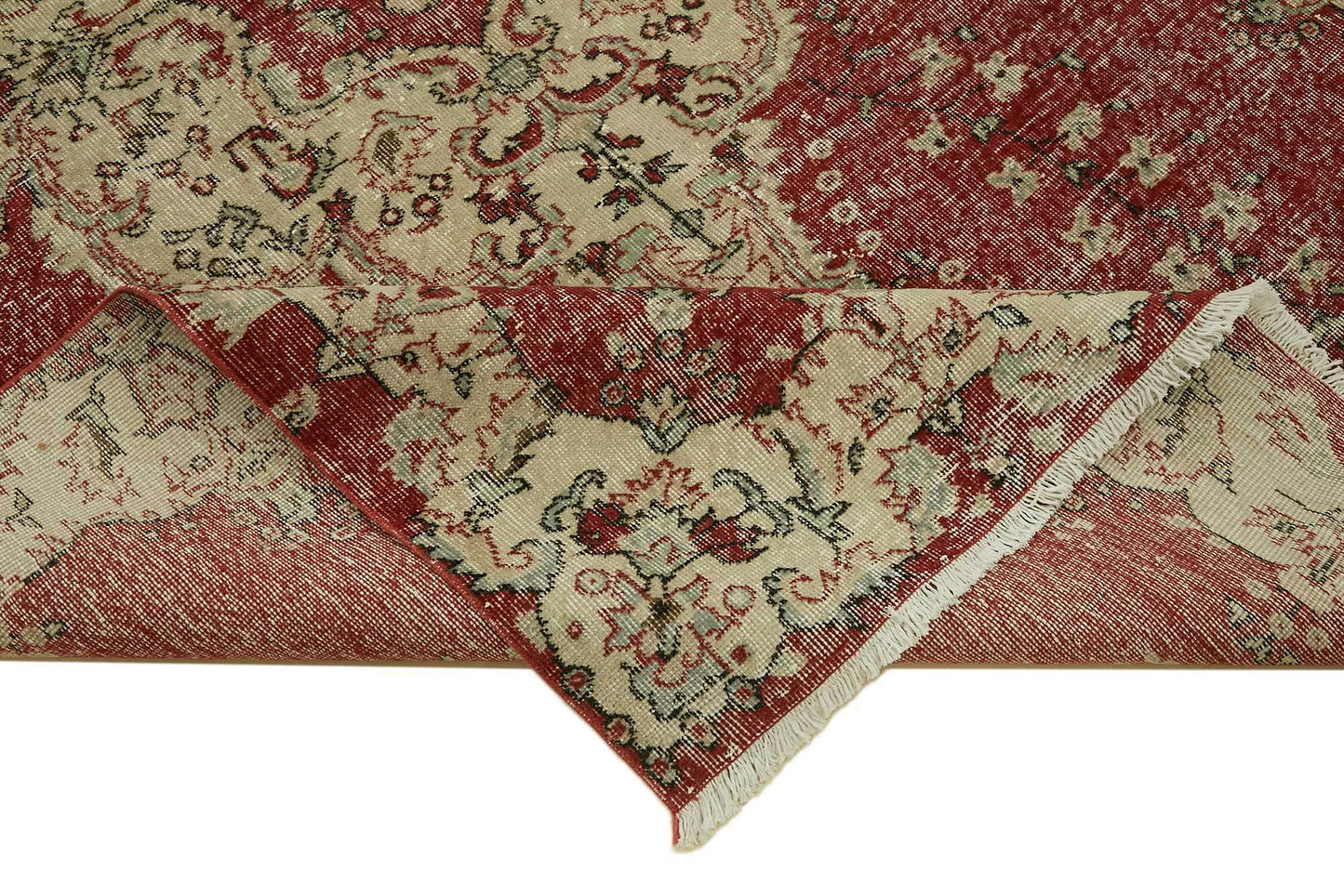 7x11 Beige Turkish Vintage Area Rug - 46491