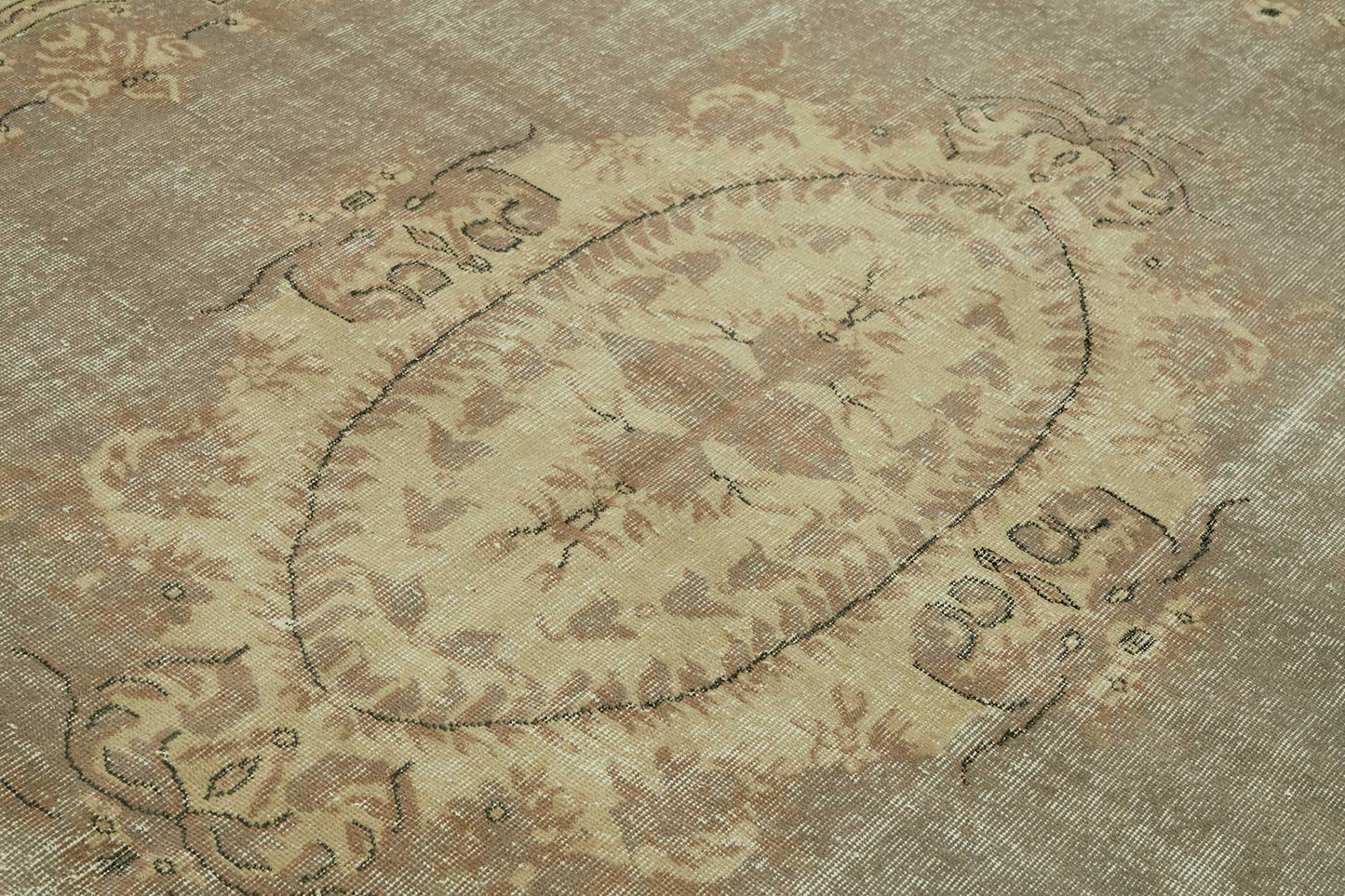 7x11 Beige Turkish Vintage Area Rug - 46496