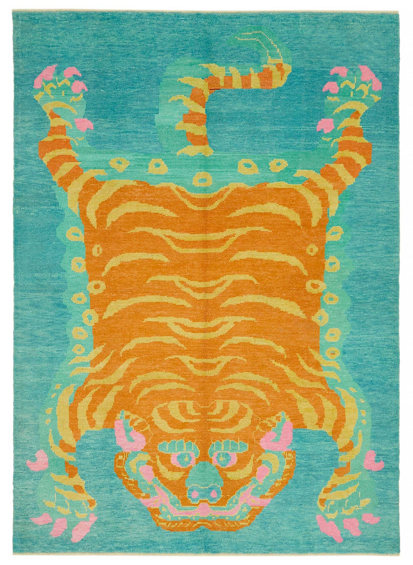 7x10 Hand-Knotted Tiger Oushak Rug - 46673