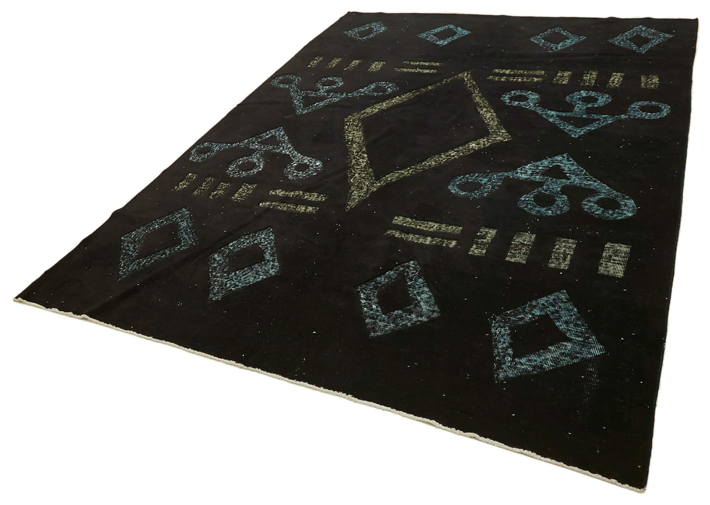 8x11 Vintage Hand-Carved Turkish Rug - 46869