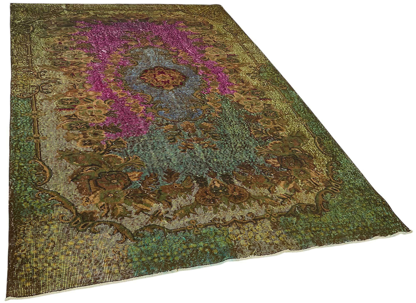 6x10 Vintage Hand-Carved Turkish Rug - 46891