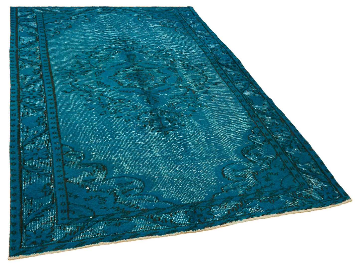 6x9 Vintage Hand-Carved Turkish Rug - 46907