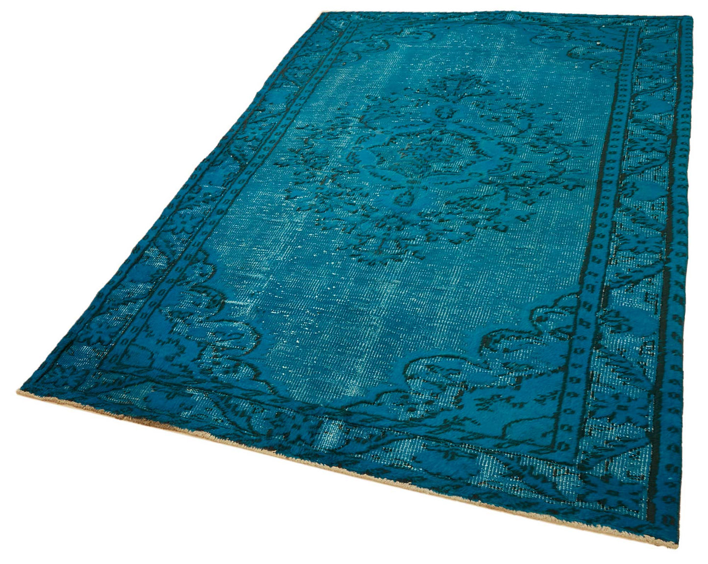 6x9 Vintage Hand-Carved Turkish Rug - 46907