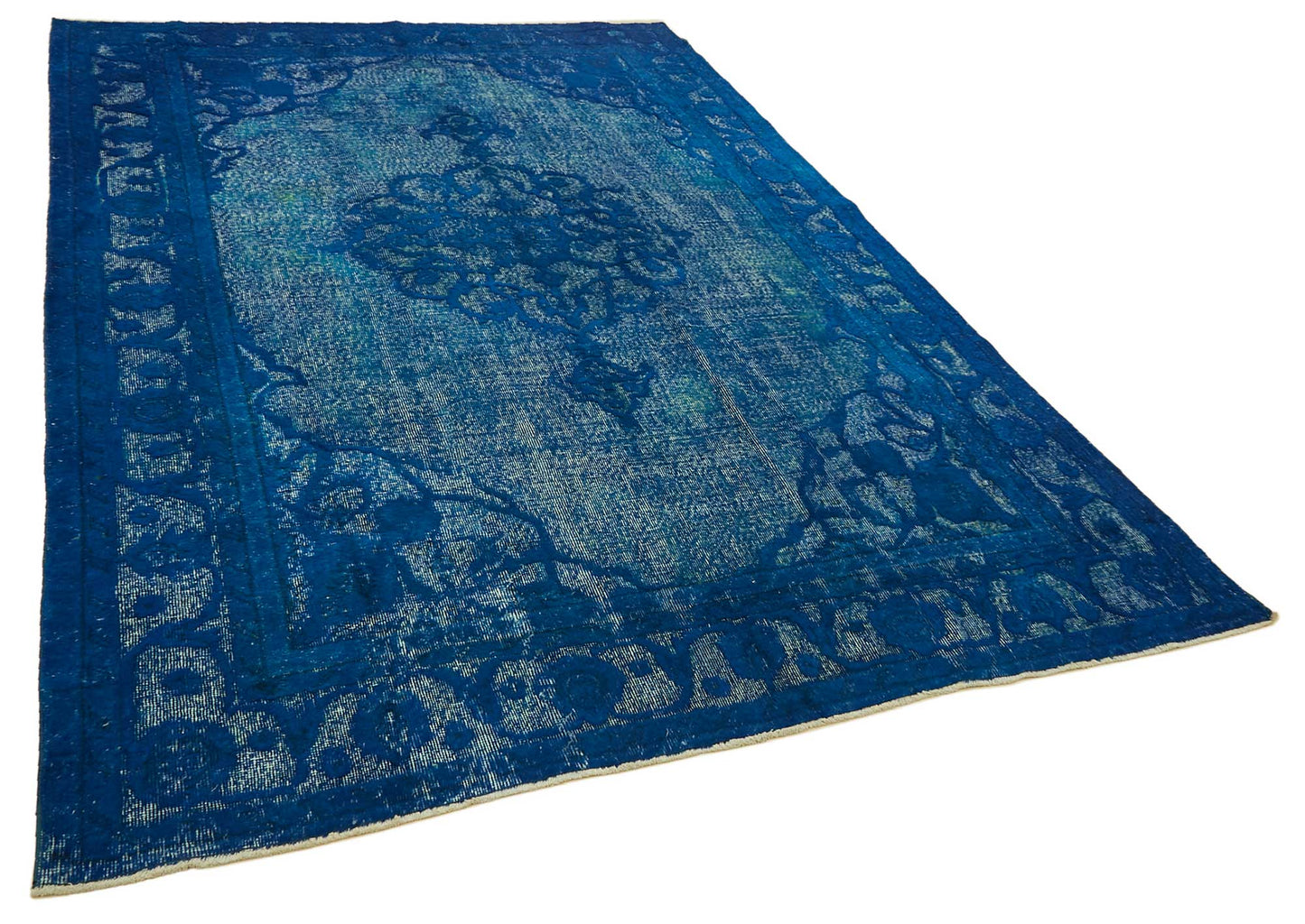 7x10 Vintage Hand-Carved Turkish Rug - 46915