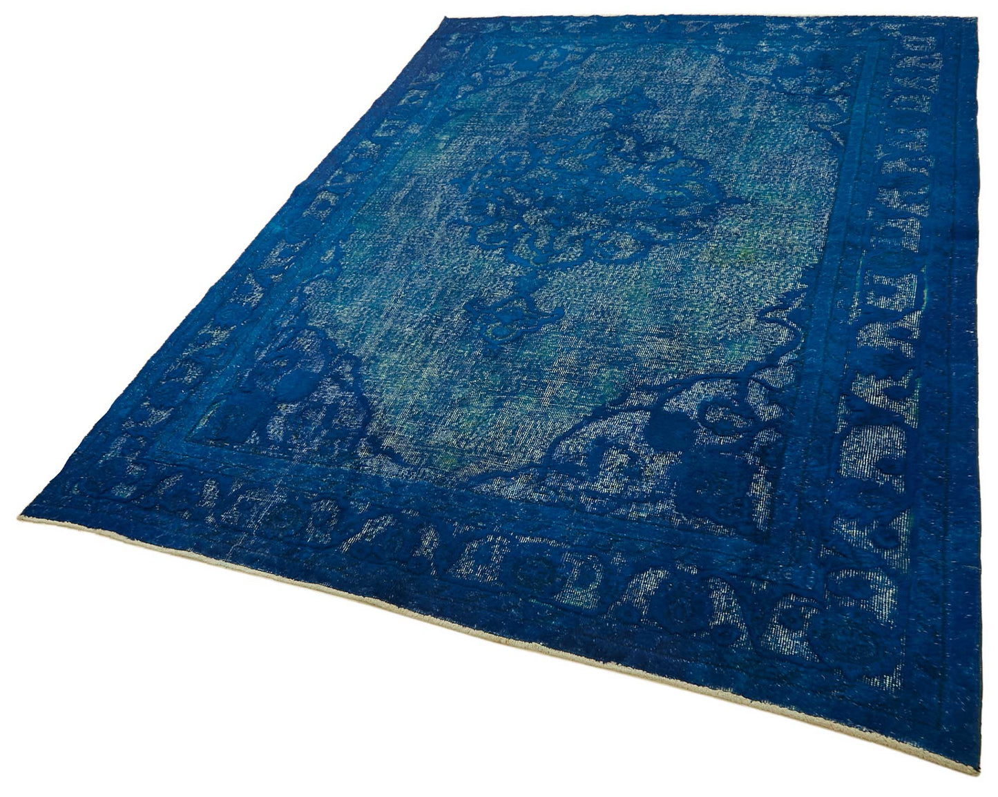 7x10 Vintage Hand-Carved Turkish Rug - 46915