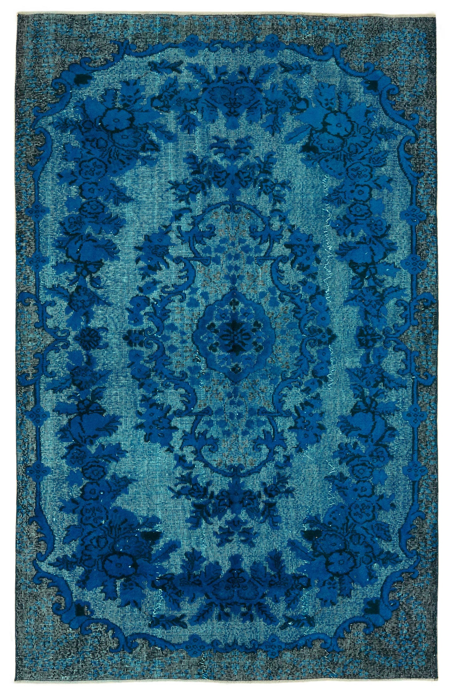 6x9 Vintage Hand-Carved Turkish Rug - 46921