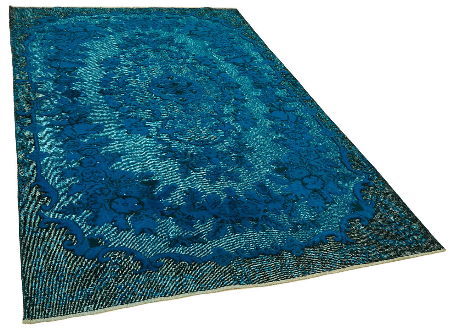 6x9 Vintage Hand-Carved Turkish Rug - 46921