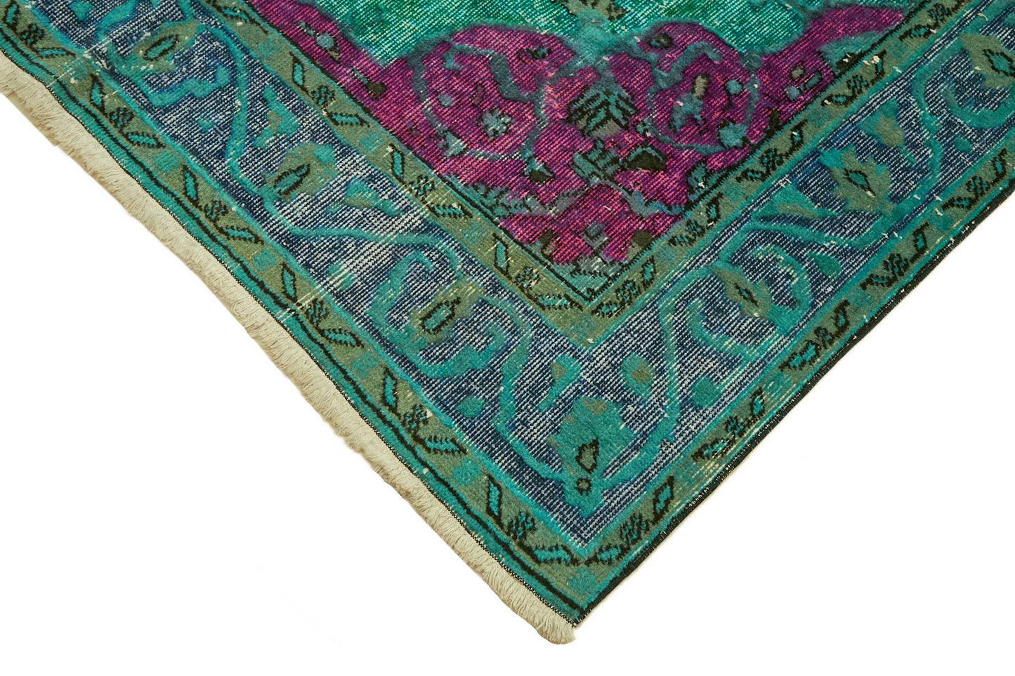 5x9 Vintage Hand-Carved Turkish Rug - 46923