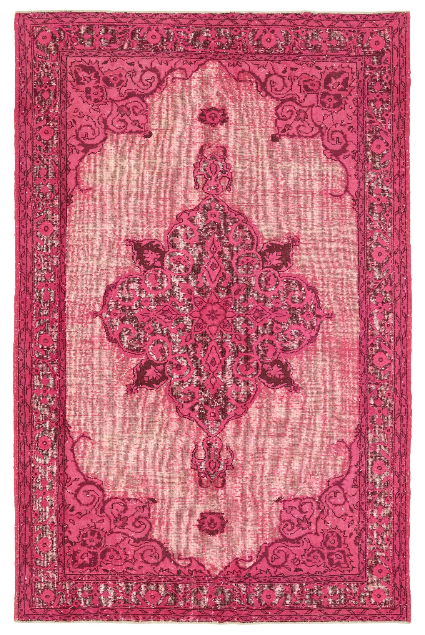 7x10 Vintage Hand-Carved Turkish Rug - 46924