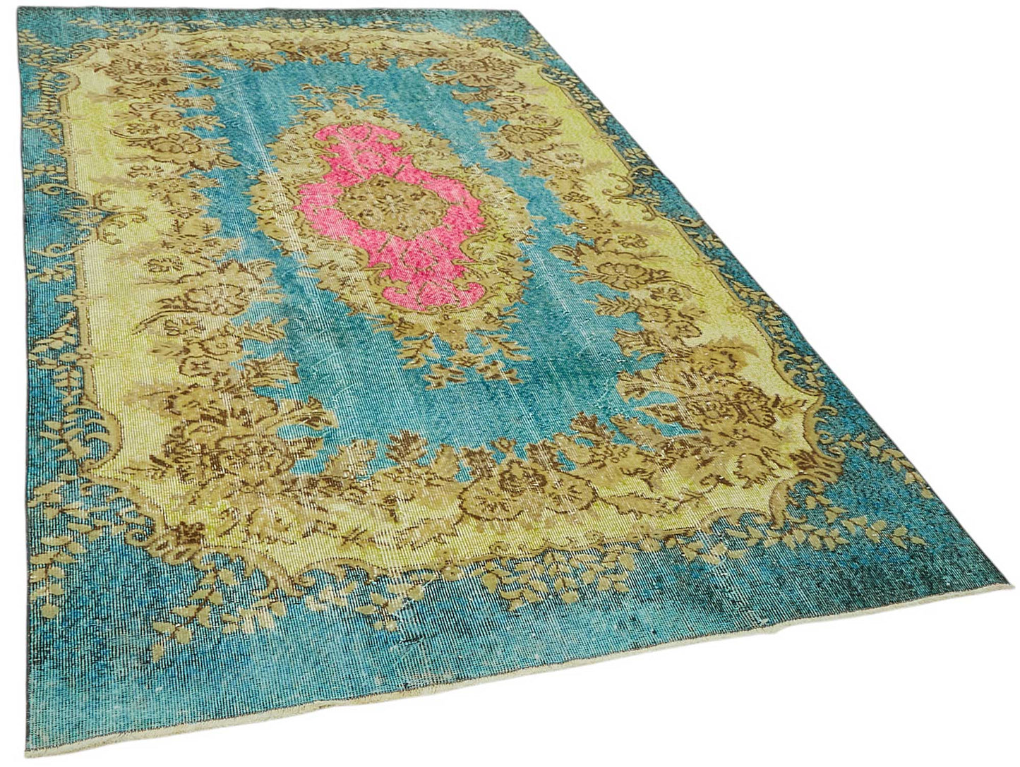 5x9 Vintage Hand-Carved Turkish Rug - 46929