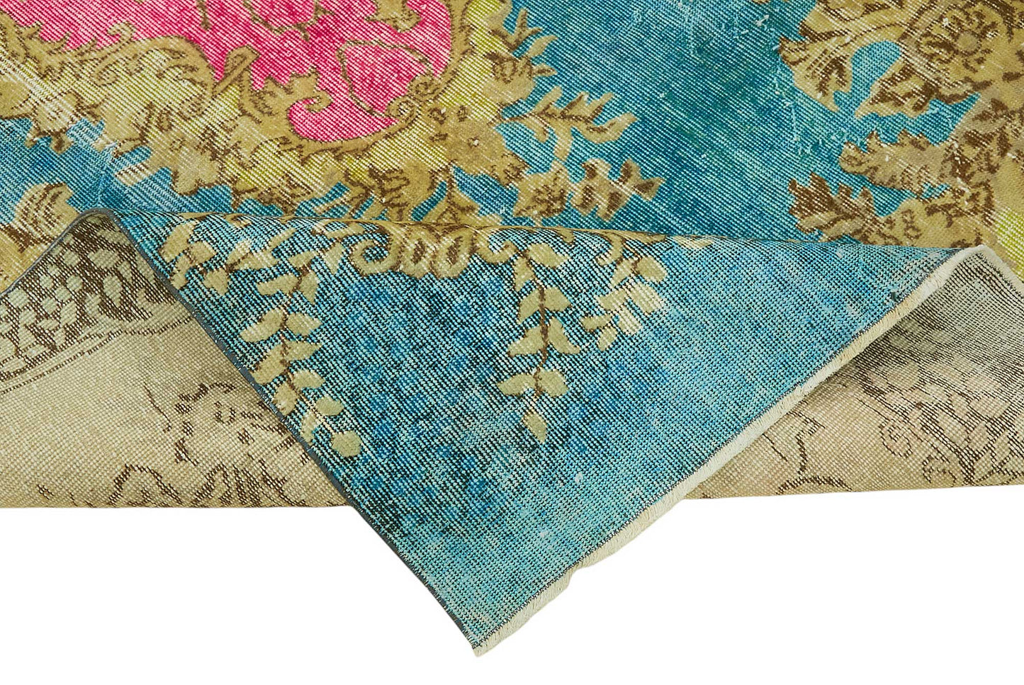 5x9 Vintage Hand-Carved Turkish Rug - 46929