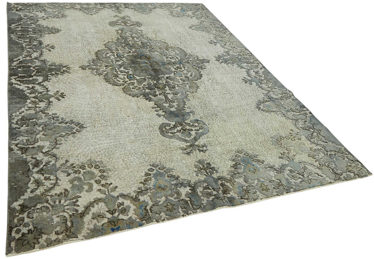 7x10 Vintage Hand-Carved Turkish Rug - 46943