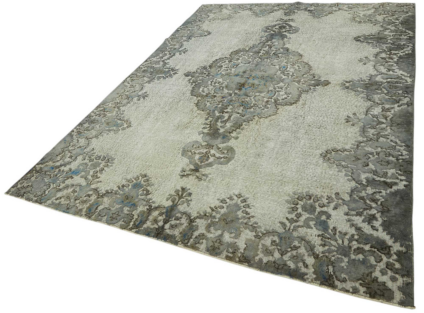 7x10 Vintage Hand-Carved Turkish Rug - 46943