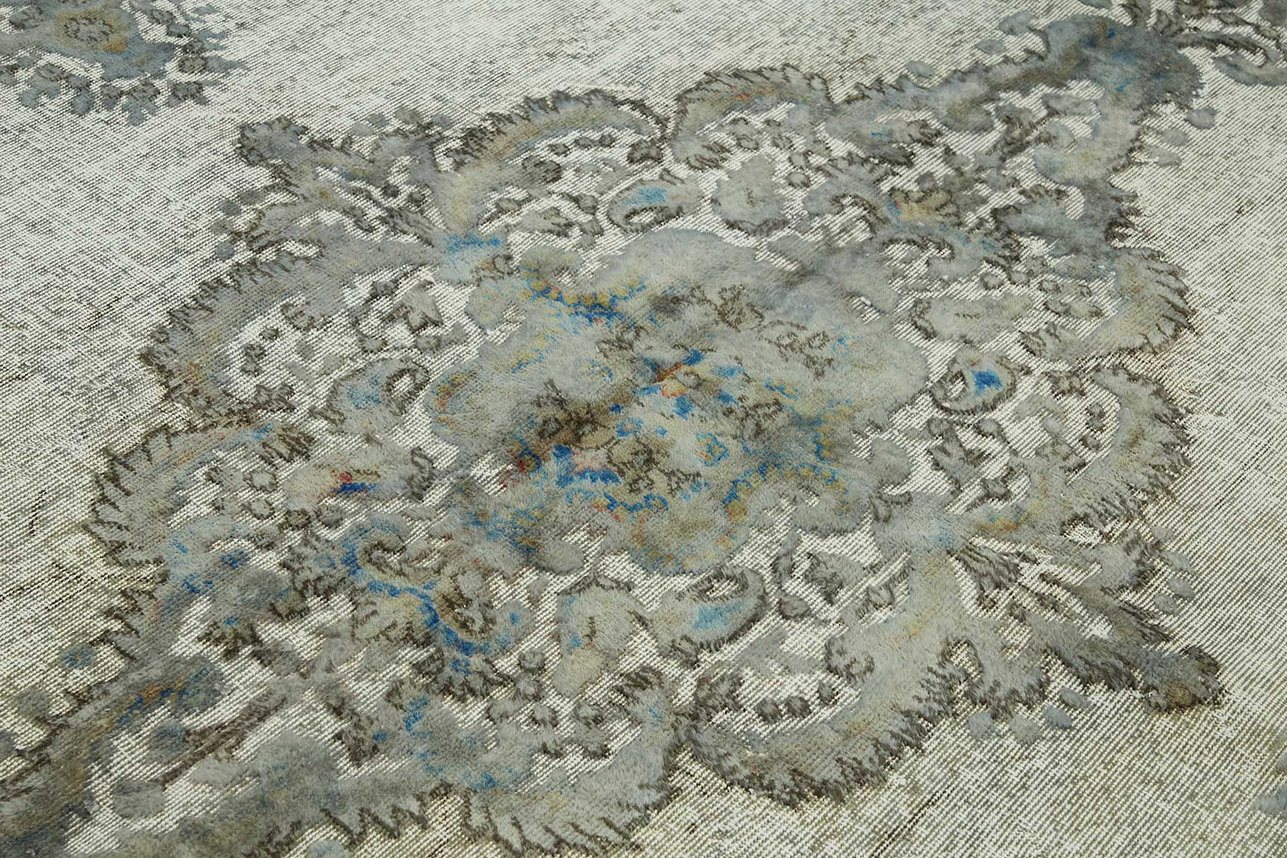 7x10 Vintage Hand-Carved Turkish Rug - 46943