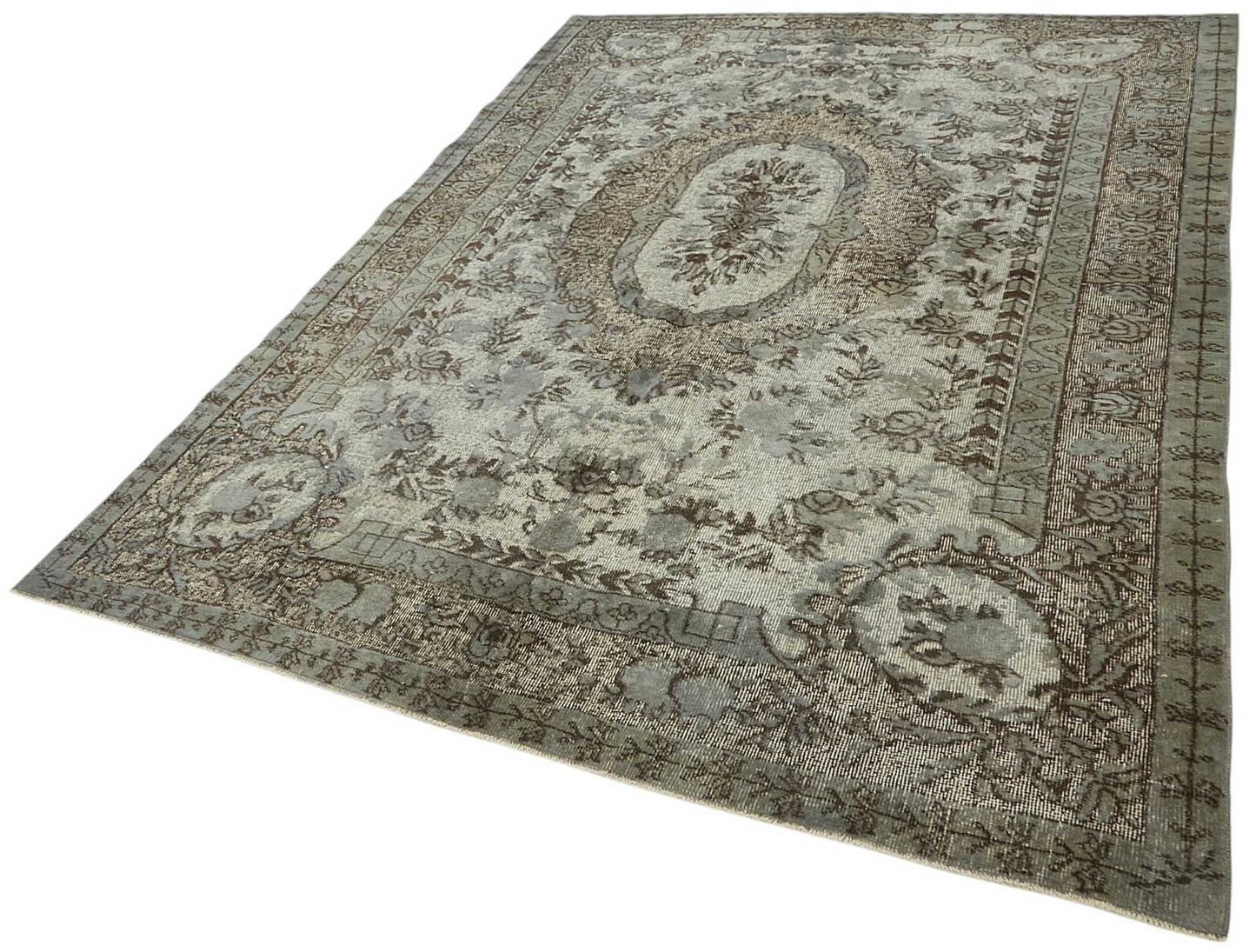 6x9 Vintage Hand-Carved Turkish Rug - 46945