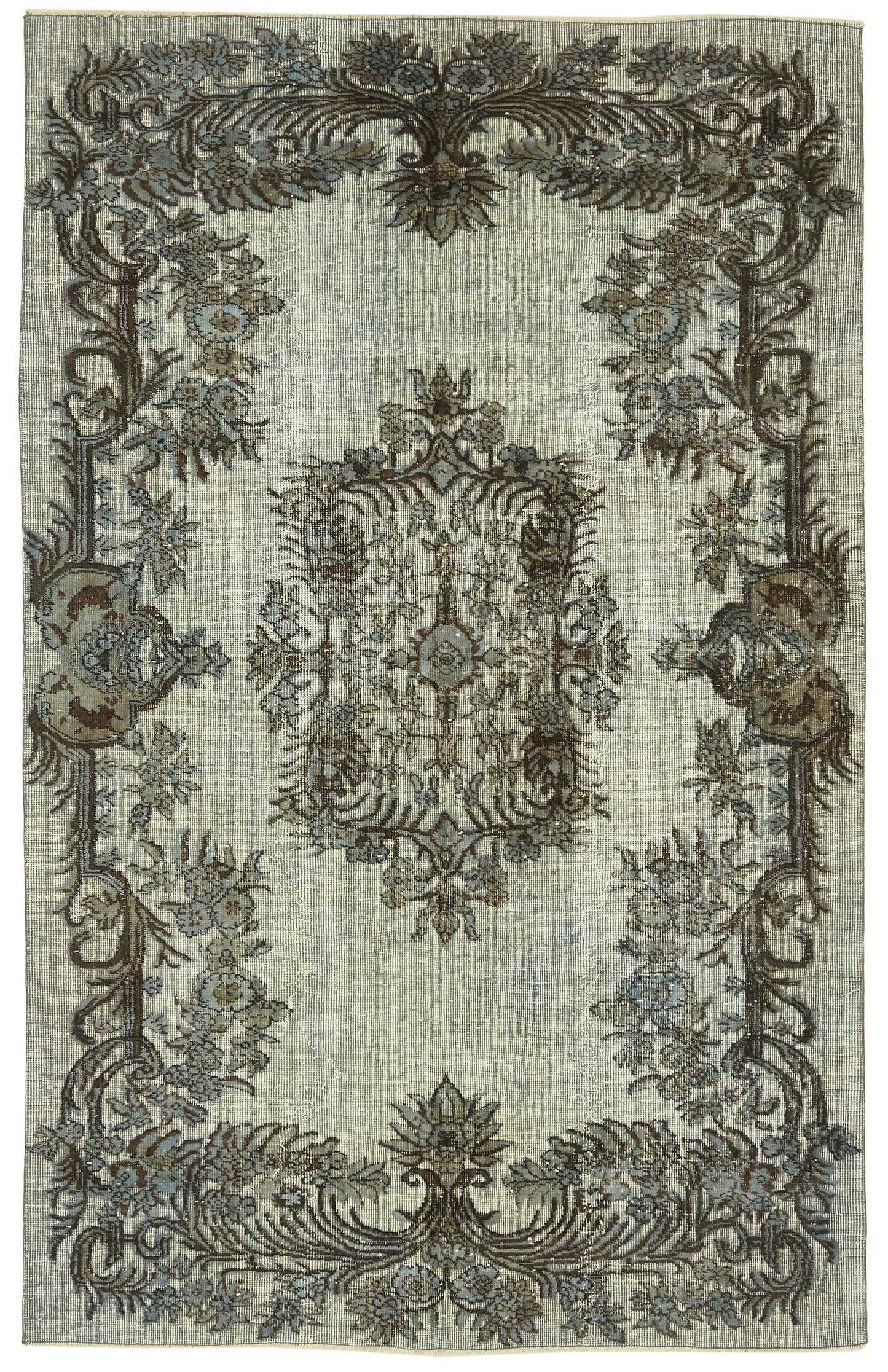 5x8 Vintage Hand-Carved Turkish Rug - 46953