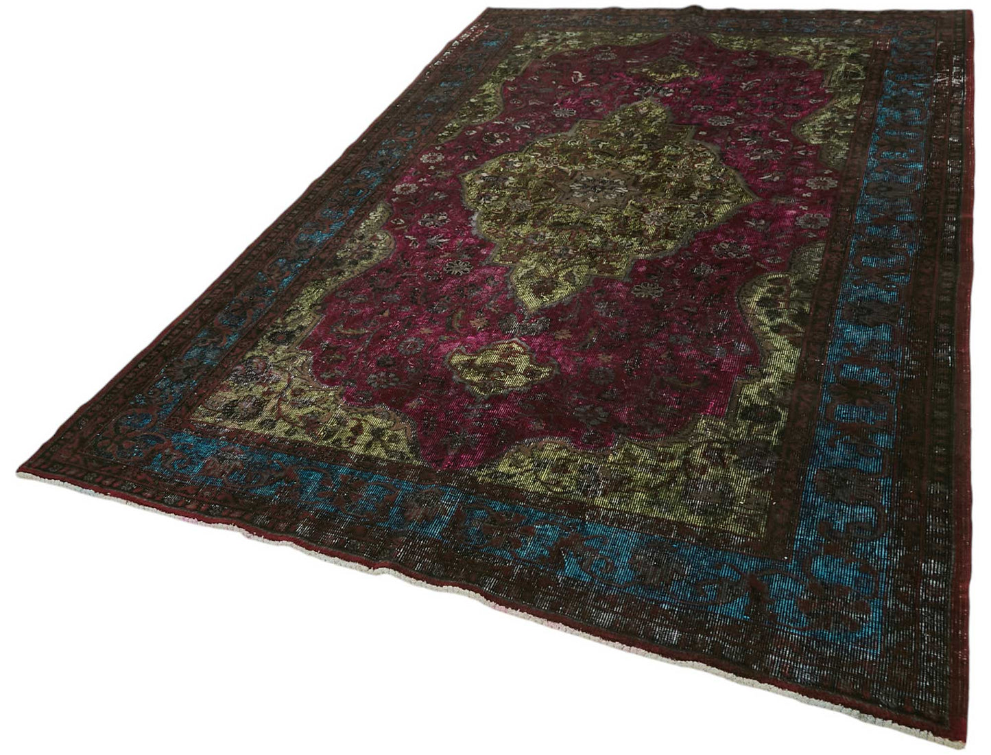 7x10 Vintage Hand-Carved Turkish Rug - 46960