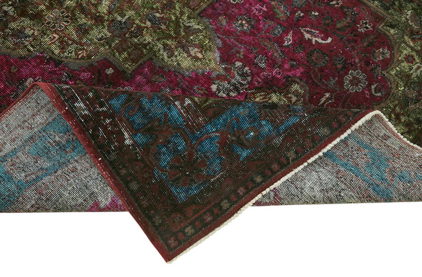 7x10 Vintage Hand-Carved Turkish Rug - 46960