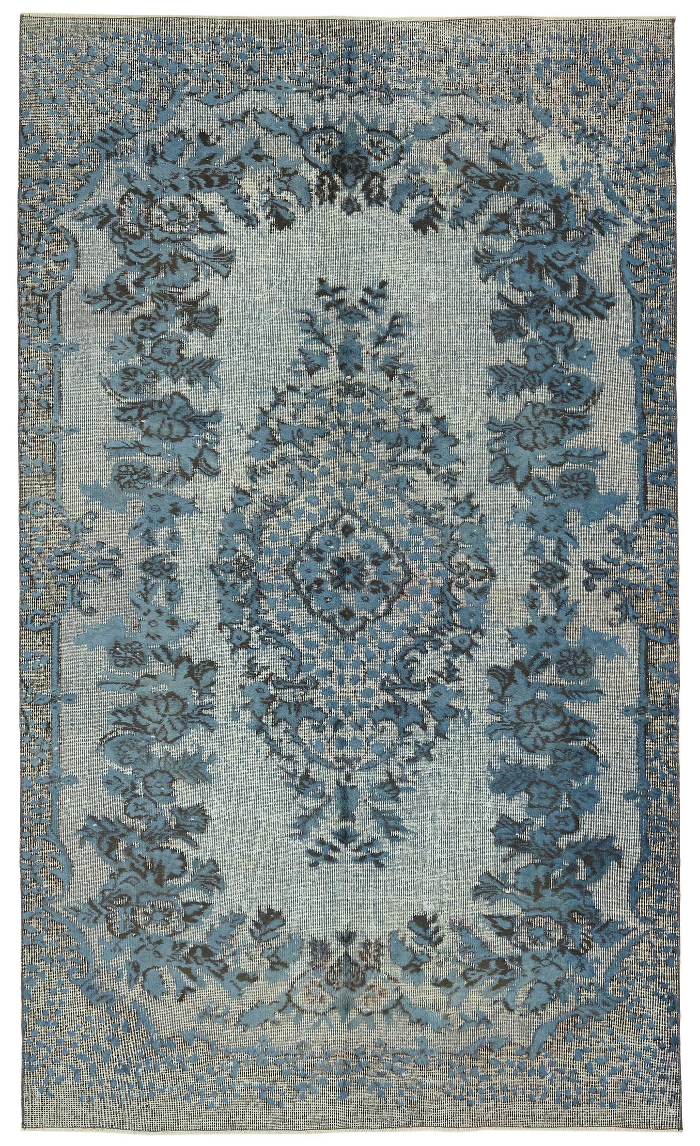 6x10 Vintage Hand-Carved Turkish Rug - 46963
