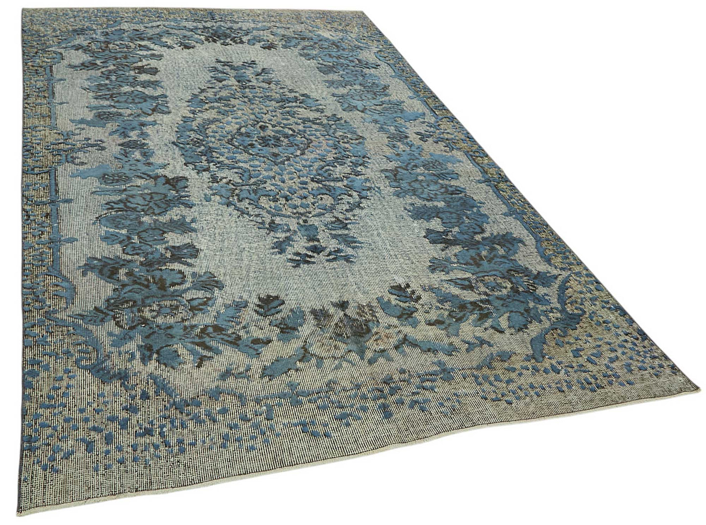 6x10 Vintage Hand-Carved Turkish Rug - 46963