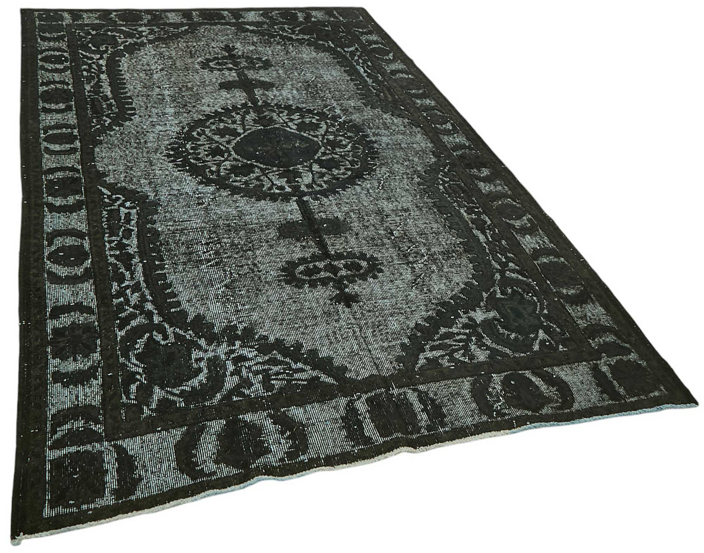 6x10 Vintage Hand-Carved Turkish Rug - 46964