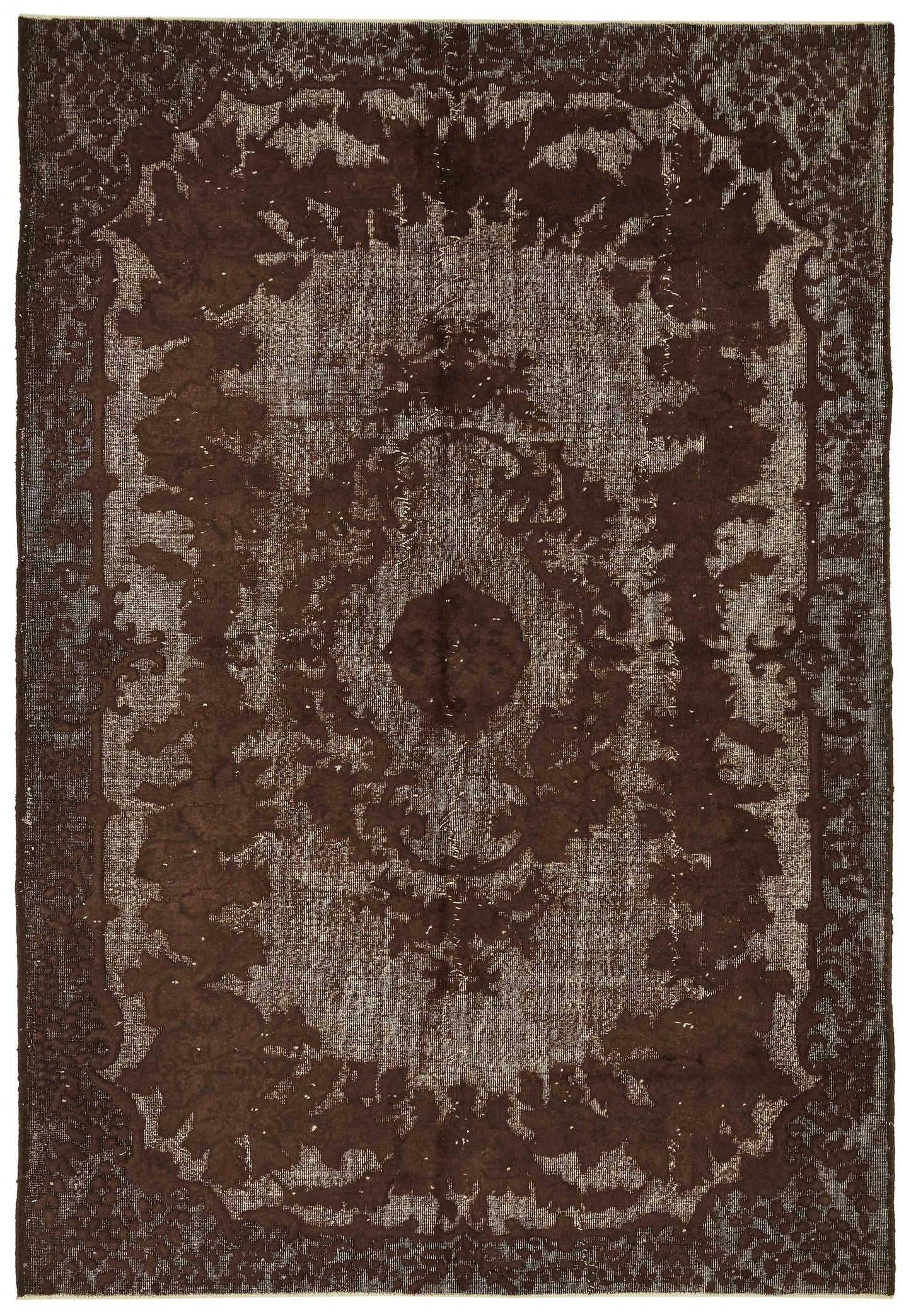 7x10 Vintage Hand-Carved Turkish Rug - 46969