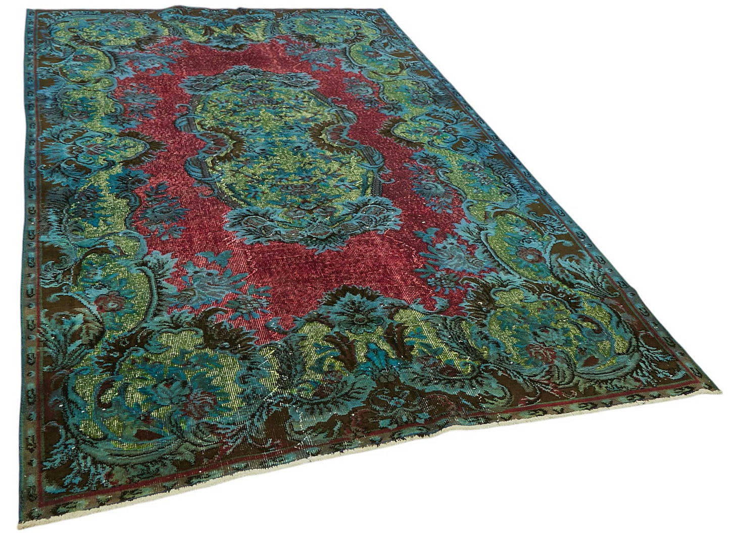 6x10 Vintage Hand-Carved Turkish Rug - 46980