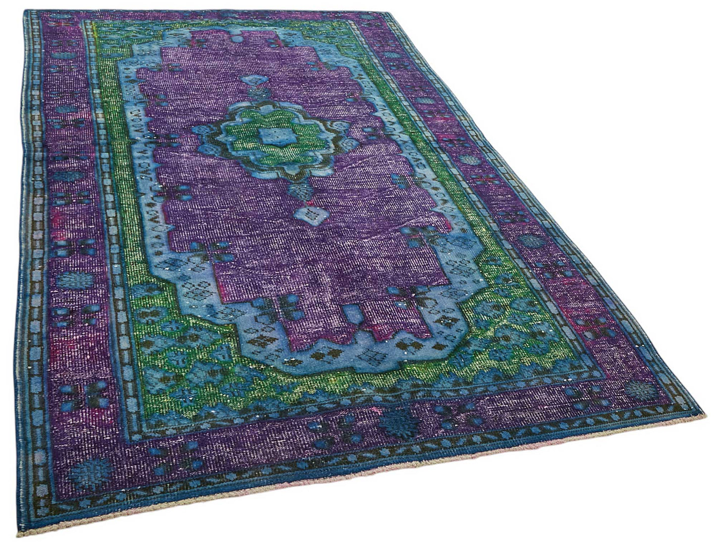 6x9 Vintage Hand-Carved Turkish Rug - 46982