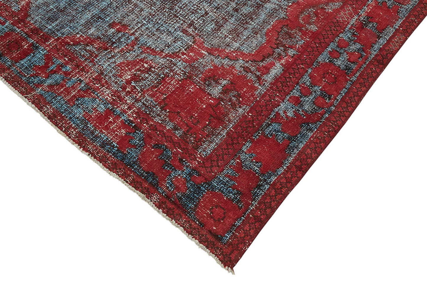 7x10 Vintage Hand-Carved Turkish Rug - 46986