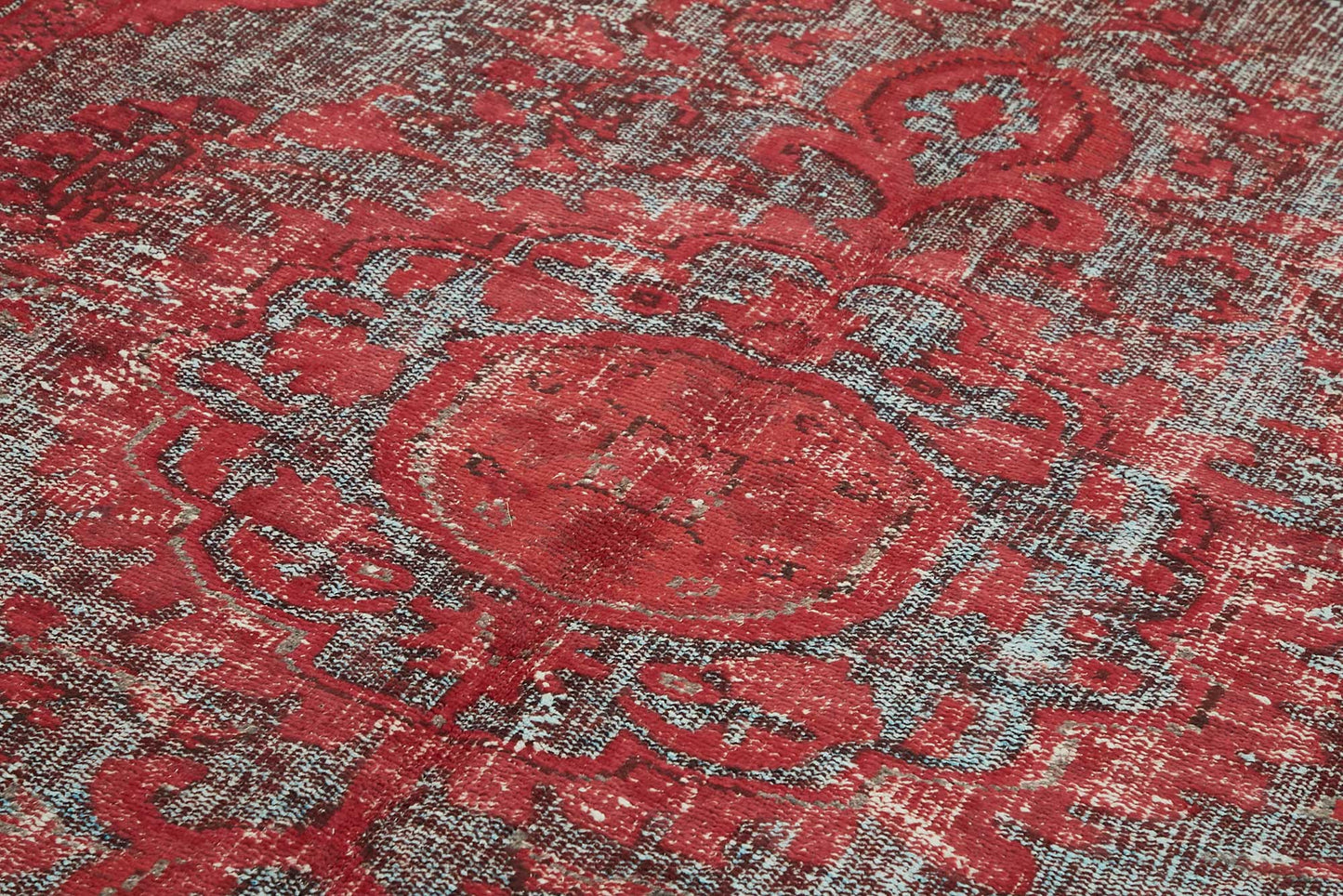 7x10 Vintage Hand-Carved Turkish Rug - 46986