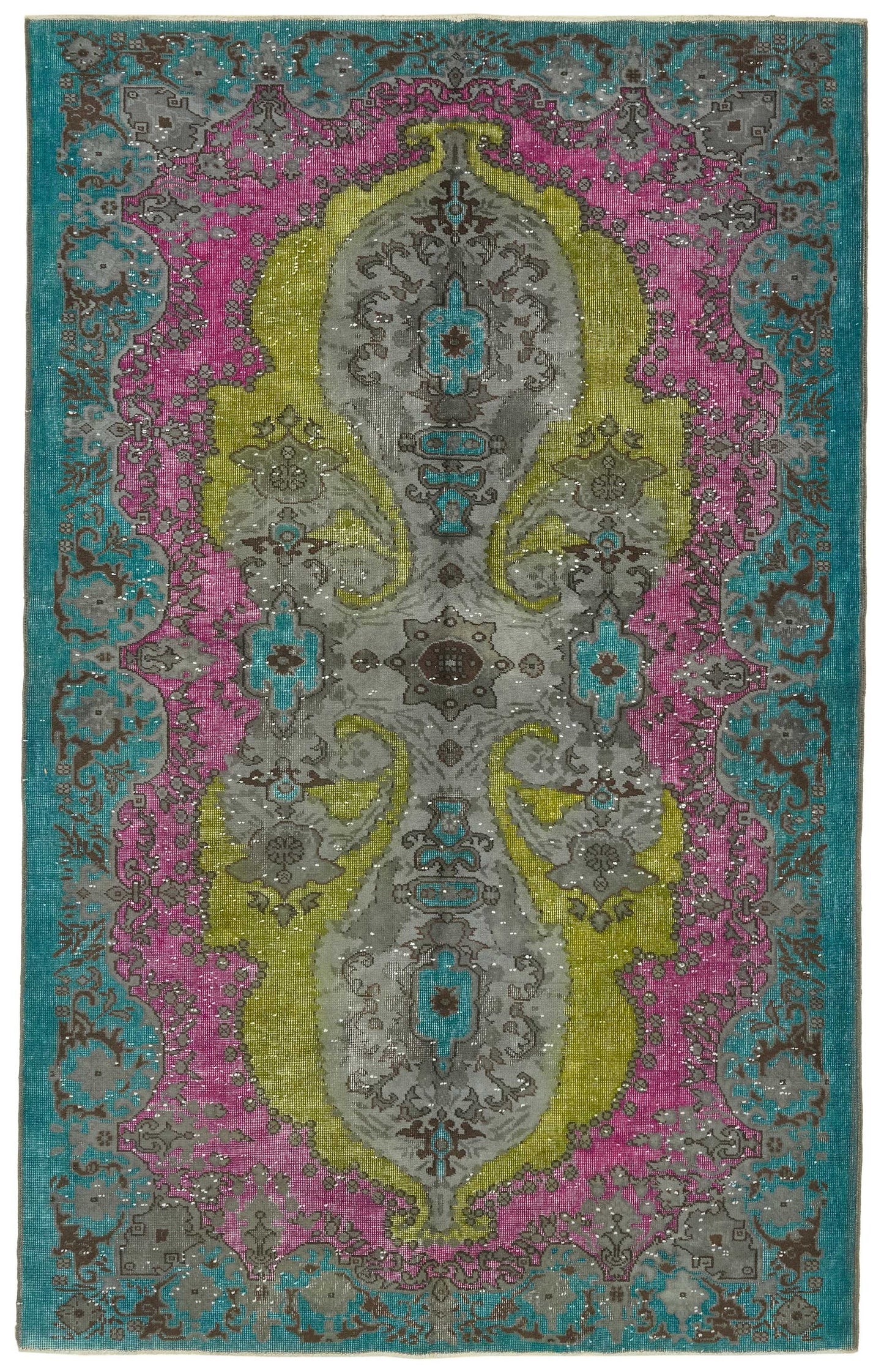 6x10 Vintage Hand-Carved Turkish Rug - 46987