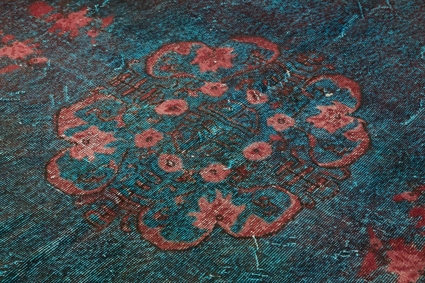 7x11 Vintage Hand-Carved Turkish Rug - 46988