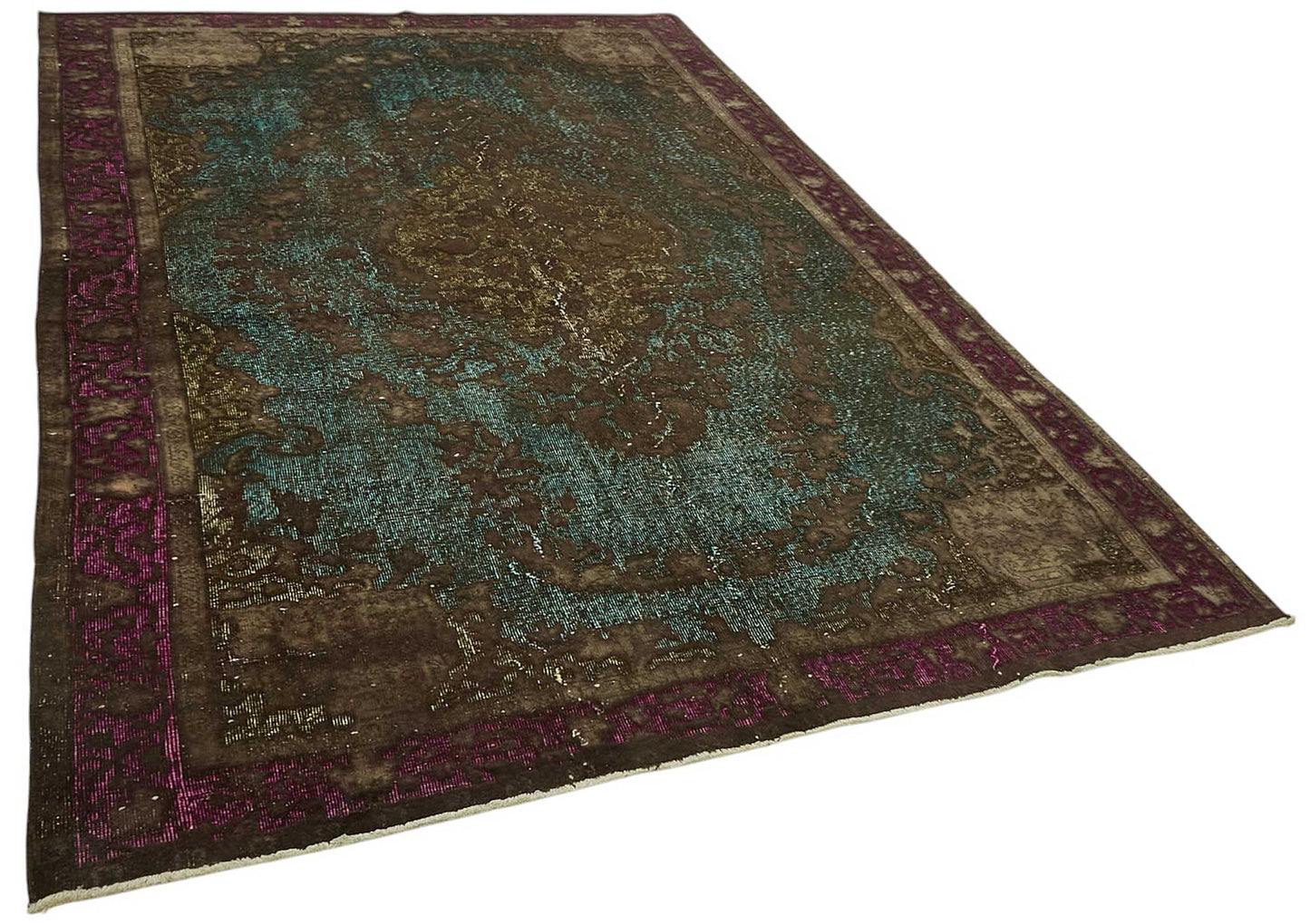 7x10 Vintage Hand-Carved Turkish Rug - 46990