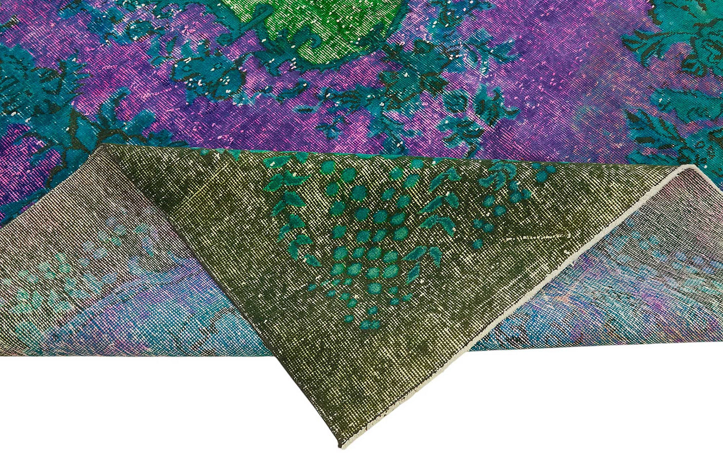 7x11 Vintage Hand-Carved Turkish Rug - 46995