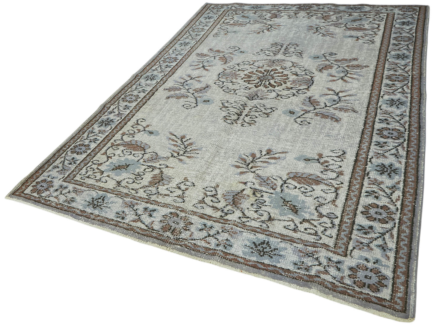 6x9 Vintage Hand-Carved Turkish Rug - 47010