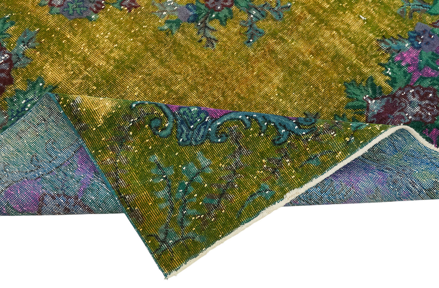 7x10 Vintage Hand-Carved Turkish Rug - 47018