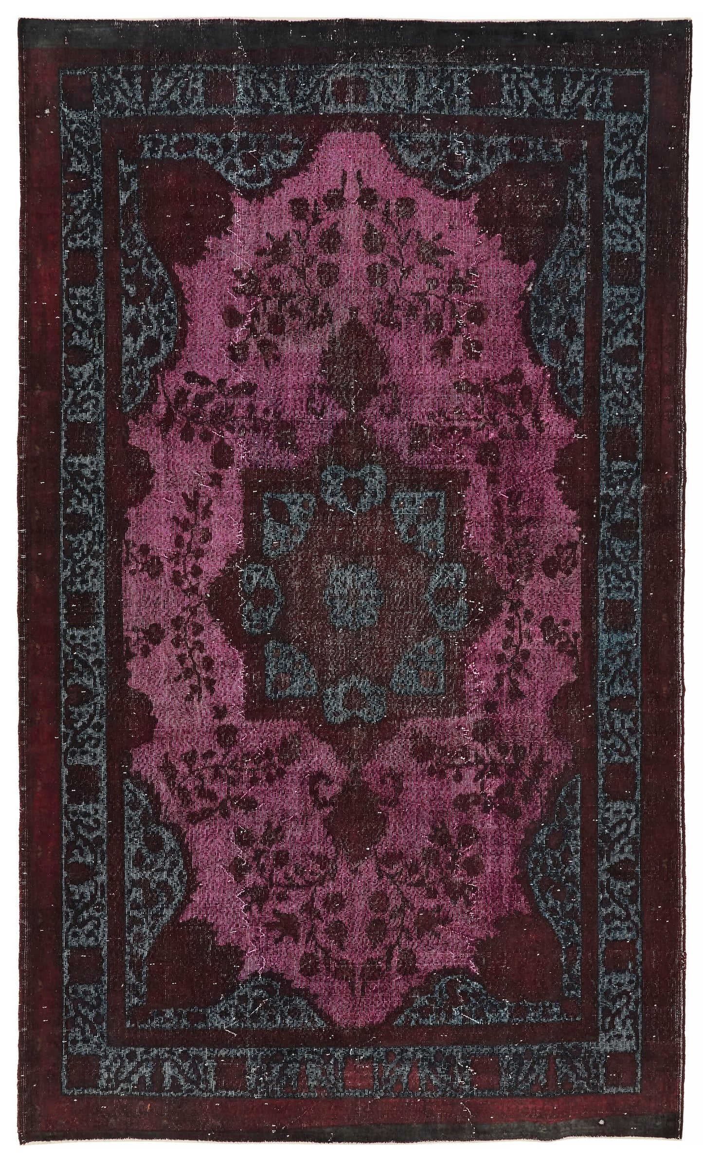 7x12 Vintage Hand-Carved Turkish Rug - 47019
