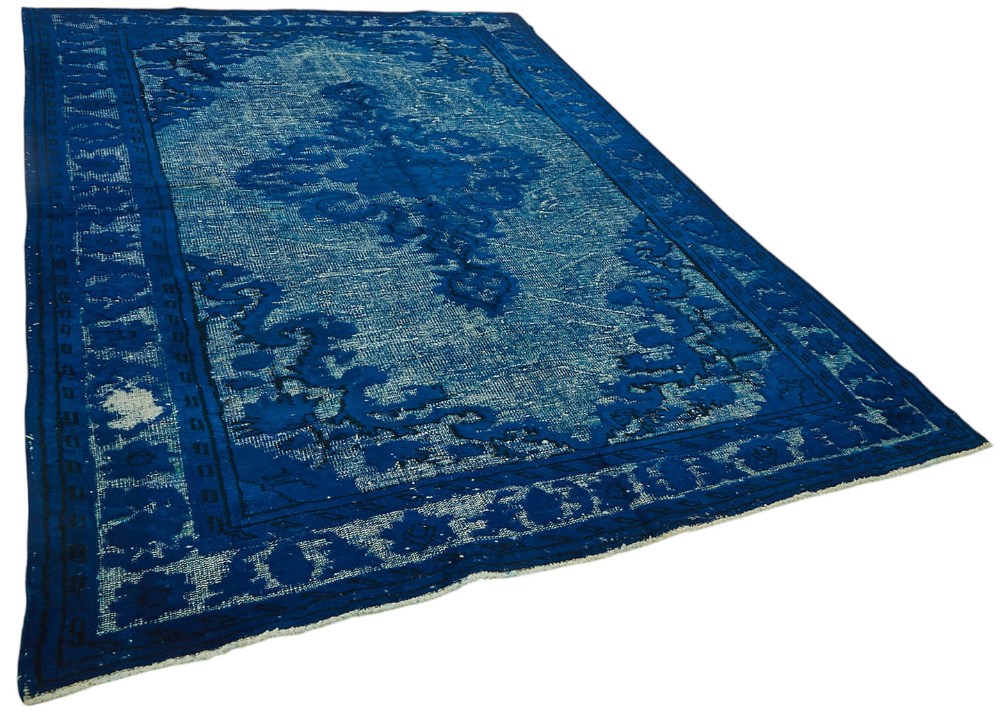 7x11 Vintage Hand-Carved Turkish Rug - 47023